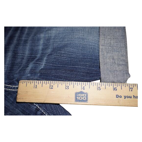 BKE Denim Sabrina Jean Shorts Size 27 Mid Rise Cuffed Blue Distressed Rhinestone - Picture 8 of 9